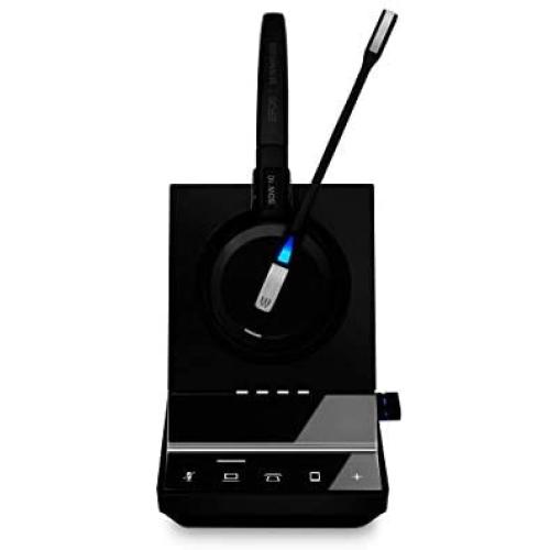 Sennheiser SDW 5016 (507016) Single-Sided Wireless DECT Headset for Desk Phone Softphone/PC& Mobile Phone Connection Dual Microphone Ultra Noise-Canceling, Black, 3 inches