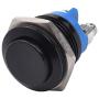 APIELE 16mm Momentary Push Button Switch High Round Cap Waterproof Aluminum Shell High Flush Screw Terminals 250V AC 5A 12V 36V DC 2A 1NO SPST （ Black)）