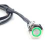 KNACRO 16mm Chassis Switch Metal Button Switch with 100CM 3.3FT Extension Cable Green Ring LED Suitable for DIY Computer Switch and Restart Button(Ring, Green)
