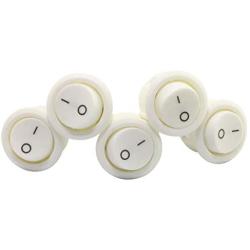 RuiLing 4PCS Snap Round Rocker Power Switch 6A 250V AC 2 Pin SPST Snap-in ON/Off Power Switch Button (2X Red + 2X Black)