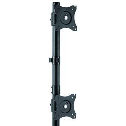 StarTech.com Vertical Dual Monitor Stand - Supports Monitors 13” to 27” - Adjustable - Computer Monitor Stand for Double Stacked VESA Monitors - Black (ARMBARDUOV)