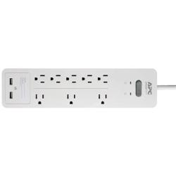 APC Power Strip Surge Protector with USB Charging Ports, PH8U2W, 2160 Joules, 8 Outlets, White