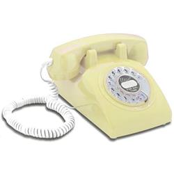 Opis 60s Cable with Classic United States Rotary Dial Inlay: Designer Retro Phone/Rotary Dial Telephone/Retro Style Phone/Vintage Telephone/Classic Desk Phone with Rotary Dialler (Cream)