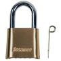 Sesamee K436 4 Dial Bottom Resettable Combination Brass Padlock with 1-Inch Hardened Steel Shackle and 10,000 Potential Combinations - 6 Pack