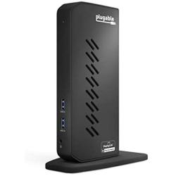 Plugable USB 3.0 and USB-C Dual 4K Display Docking Station with DisplayPort and HDMI for Windows and Mac (Dual 4K DisplayPort & HDMI, Gigabit Ethernet, Audio, 6 USB Ports) Vertical