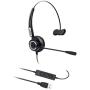 Call Center Noise Cancelling Corded Monaural Headset Headphone with Mic Microphone with USB Plug for Computer and Laptop, Volume Control and Mute Switch