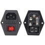 2 Pcs 3 Pin IEC320 C14 Inlet Module Plug 5A Fuse Switch Male Power Socket 10A 250V for Lab Equipment Medical Devices