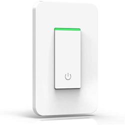 Smart Light Switch, Joso 2.4Ghz WiFi Light Switch Single-Pole Compatible with Alexa, Google Assistant & IFTTT with Timer, Mechanical Button Switch, Multi-person Remote Control, No Hub Required