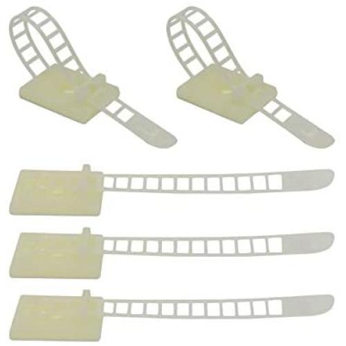 Wire Management Clips with Screw Hole(40 Pack) Adjustable Zip Ties，self Adhesive Nylon Cable Traps(Transparent Yellow)