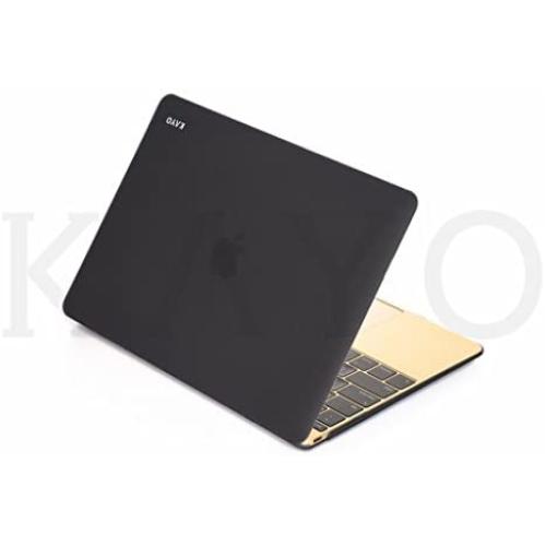 KAYO - Retina 12-inch Rubberized Hard Case for MacBook 12'' with Retina Display A1534 (Newest Version 2017 & 2016) Shell Cover - (Simply Black)