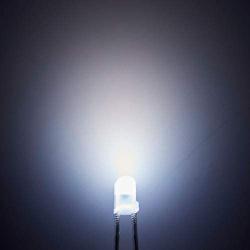 Chanzon 100 pcs 3mm White Diffused LED Diode Lights (Frosted Lens Round DC 3V 20mA) Lighting Bulb Lamps Electronics Components Indicator Light Emitting Diodes