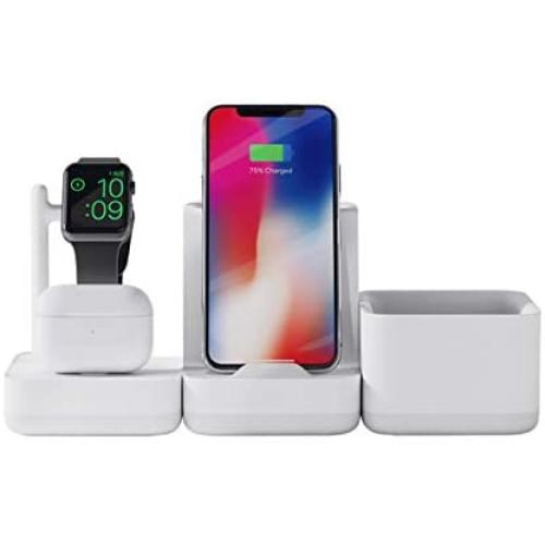 Hagibis Charging Station 3 in 1Charging Stand Dock for Apple Watch Airpods iPhone Universal Desk Stand Compatible for AirPods 1/2 Apple Watch Series 4/3/2/1 and iPhone 11/Xs/X Max/XR/X/8/7/6 Plus