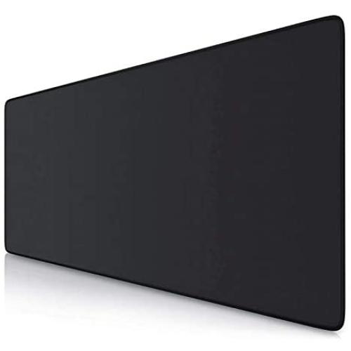 Halomy Gaming Mouse Pad - Large Desk Pad Mouse Pad with Non-Slip Natural Rubber Base, Double Weave Fabric Surface Design - Tight and Smooth, Fit Any Mouse, Keyboard and Laptop (80x30 Black)