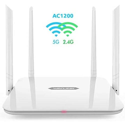 WAVLINK WiFi Router/High Speed WiFi Range Extender/Coverage Up to 1200Mbps with 5GHz Gigabit Dual Band Wireless Internet Router[2020 Upgrade]