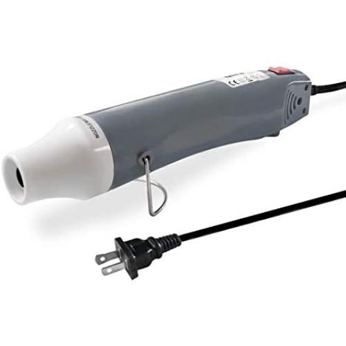Mlife Mini Heat Gun - 300 Watt - Dual-Temperature Heat Tool with 6.5FT Power Cord for DIY Acrylic Resin Cups Tumblers Embossing Shrink Wrapping Paint Drying Crafts Electronics DIY (Light Gray)