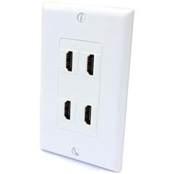 4 Port HDMI Female to Female Decorative Wall Plate in White …