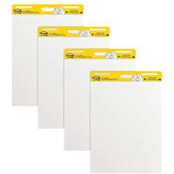 Post-it Super Sticky Easel Pad, 25 x 30 Inches, 30 Sheets/Pad, 4 Pads, Large White Premium Self Stick Flip Chart Paper, Super Sticking Power (559-4)