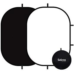 Selens Black White Backdrop 59x39.3inches Pop Up Collapsible Background with Carrying Bag for YouTube Streaming Photo Studio Product Photography