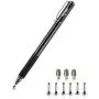 Digiroot Universal Stylus,[2-in-1] Disc Stylus Pen Touch Screen Pens for All Touch Screens Cell phones, iPad, Tablets, Laptops with 9 Replacement Tips(6 Discs, 3 Fiber Tips Included) - (Black)