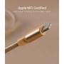 Lightning Cable MFi Certified - Quntis iPhone Charger 3Pack 3ft 6ft 10ft Nylon Braided USB Fast Charging Cord Compatible with iPhone 11 Pro X Xs Max XR 8 7 6 Plus iPad Pro Airpods and More, Gold