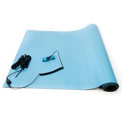 Bertech-2059T ESD High Temperature Mat Kit, 2 Feet Wide x 4 Feet Long x 0.08 Inches Thick, Blue, Includes a Wrist Strap and Grounding Cord, RoHS and REACH Compliant (Assembled in USA)