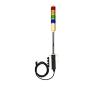 Signaworks 4 Stack Super Bright LED Andon Tower Light, Off-Steady, Red/Amber/Green/Blue, 8 ft Power Cord, Plug & Play Ready