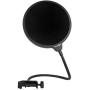 Dragonpad USA Microphone Pop Filter, for Blue Yeti, Blue Snowball - Flexible Gooseneck Microphone Mount and Double Layer Sound Shield Guard Windscreen
