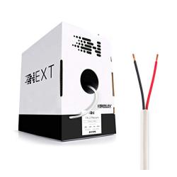 Next 16/2 Plenum Speaker Wire - 16 AWG/Gauge 2 Conductor - UL Listed in Wall (CL2P/CL3P/CMP) Rated - Oxygen-Free Copper (OFC) - 1000 Foot Bulk Cable Pull Box - White