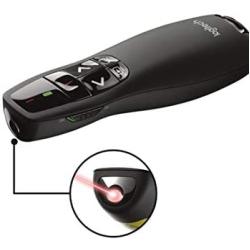 Wireless Presenter LOGI R400, Wireless Presentation Remote Clicker with Red Laser Pointer, Control for Teaching, 1 Pack