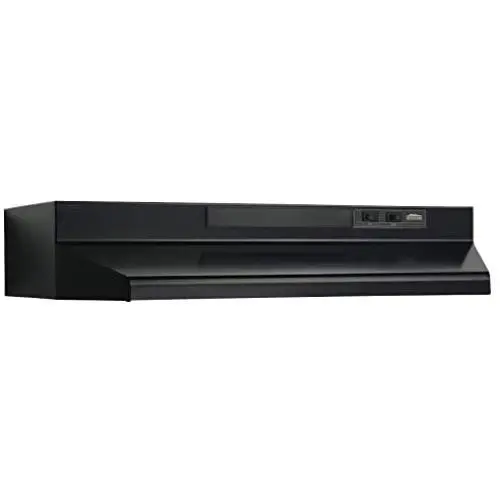 F402423 Insert with Light, Exhaust Fan for Under Cabinet Two-Speed Four-Way Convertible Range Hood, 24-Inch, Black