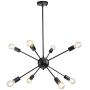 Sputnik Chandelier,8 Lights Modern Chandelier Pendant Lighting Industrial Vintage Hanging Dining Room Light for Kitchen (Black)