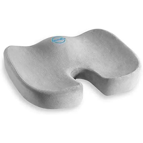 U-Shaped Memory Foam Seat Cushion for Office Chair, Car Seat, Computer and Desk Chairs. Office Chair Cushion for Coccyx, Sciatica, Back, Tailbone Pain Relief. Coccyx Seat Cushion for Back Pain. Gray U-Shaped Memory Foam Seat Cushion for Office Chair, Car Seat, Computer and Desk Chairs. Office Chair Cushion for Coccyx, Sciatica, Back, Tailbone Pain Relief. Coccyx Seat Cushion for Back Pain. Gray
