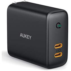 iPhone 12 Charger, AUKEY Focus 36W 2-Port Foldable USB C Charger with 30W Power Delivery 3.0 & Dynamic Detect Type C Wall Charger for iPhone 12 Mini/Pro Max/SE, MacBook, iPad Pro, Airpods Pro, Switch