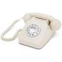GPO 746 Push-Button 1970S-Style Retro landline Phone - Curly Cord Authentic Bell Ring - Ivory