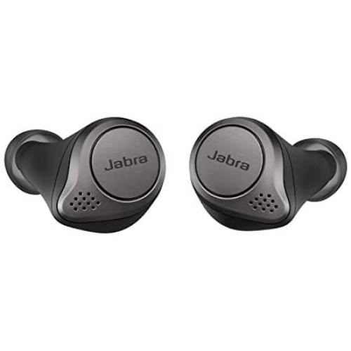 Jabra Elite 75t Earbuds – True Wireless Earbuds with Charging Case, Titanium Black – Active Noise Cancelling Bluetooth Earbuds with a Comfortable, Secure Fit, Long Battery Life, Great Sound