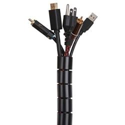 Alex Tech 10ft – 1 inch Cable Sleeve Easy Wrap Cable Management Sleeve Wire Wrap Cord Organizer for Computer TV Home Office - Black