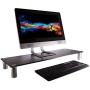 Monoprice Large Multimedia Desktop Stand - Black Glass (30.8 x 11in) Stand & Riser, Laptop Stand, Desktop TV Stand, Dual Monitors w/Height Adjustable Legs - Workstream Collection (116359)