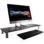 Monoprice Large Multimedia Desktop Stand - Black Glass (30.8 x 11in) Stand & Riser, Laptop Stand, Desktop TV Stand, Dual Monitors w/Height Adjustable Legs - Workstream Collection (116359)