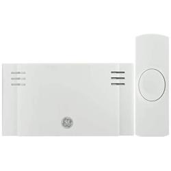 GE Wireless Doorbell Kit, 2 Melodies, 1 Push Buttons, 4 Volume Levels, 150 Ft. Range, Mountable, White, 19247, Battery-Operated Receiver