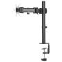 Rocelco Premium Desk Computer Monitor Mount - VESA Pattern Fits 13'' - 32'' LED LCD Single Flat Screen - Double Articulated Full Motion Adjustable Arm - Grommet and C Clamp - Black (R DM1)