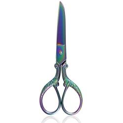 BIHRTC Small Sewing Scissors 5 Inch Fabric Scissors Rainbow Embroidery Scissors Stainless Steel Scissors Shears for Sewing Craft Office Needlepoint Artwok DIY Tools Scissors