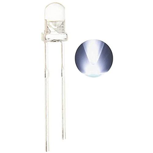 Waycreat 100PCS 3mm White LED Diode Lights Clear Emitting LEDs for High Intensity Super Bright Lighting Bulb Lamps Electronics Components Diodes
