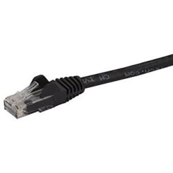 StarTech.com 25ft CAT6 Ethernet Cable - Black CAT 6 Gigabit Ethernet Wire -650MHz 100W PoE RJ45 UTP Network/Patch Cord Snagless w/Strain Relief Fluke Tested/Wiring is UL Certified/TIA (N6PATCH25BK)