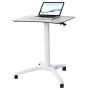 Pneumatic Adjustable Height Laptop Desk, Sit and Stand Mobile, Ergonomic Design, Excellent Computer Workstation for Classrooms, Offices, and Home! 25.5x18 CARTMAY(White)