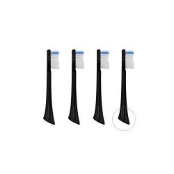 Sonic Bluetooth Rechargeable Electric Toothbrush Replacement 4 Brush Heads (Black)