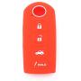 WFMJ 2Pcs Red Blue Silicone for Mazda 3 6 CX7 CX9 MX-5 Miata 4 Buttons Remote Smart Key Chain Cover Case Fob