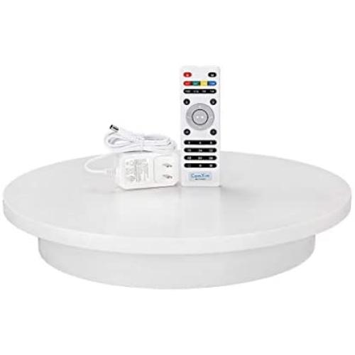 ComXim Professional 360 Degree Photography Turntable for Product Photography, 15.8in(40cm) Diameter,Automatic Remote Control Angle,Speed,Direction, Various Rotation Mode (White)