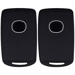 Lcyam Remote Key Fob Covers Durable Silicone Case Fits for 3 4 Button Keys on Side 2019 2020 Mazda 3 CX-30 CX-5 CX-9 Mazda 6 (Black Black)