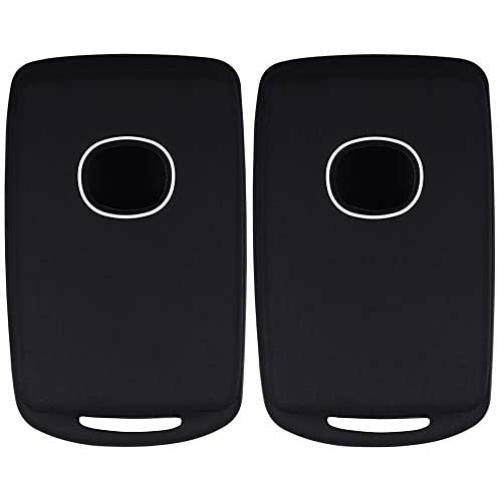 Lcyam Remote Key Fob Covers Durable Silicone Case Fits for 3 4 Button Keys on Side 2019 2020 Mazda 3 CX-30 CX-5 CX-9 Mazda 6 (Black Black)