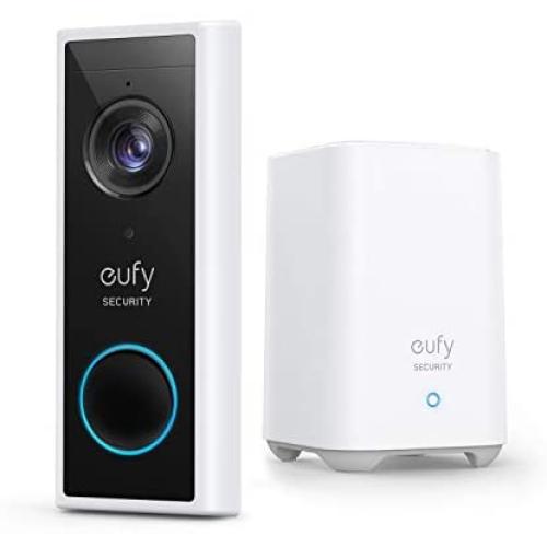 eufy Security, Video Doorbell (Battery-Powered) Kit, 2K Resolution, 180-Day Battery Life, Encrypted Local Storage, No Monthly Fees, HomeBase with High-Power Wi-Fi and Built-in Storage